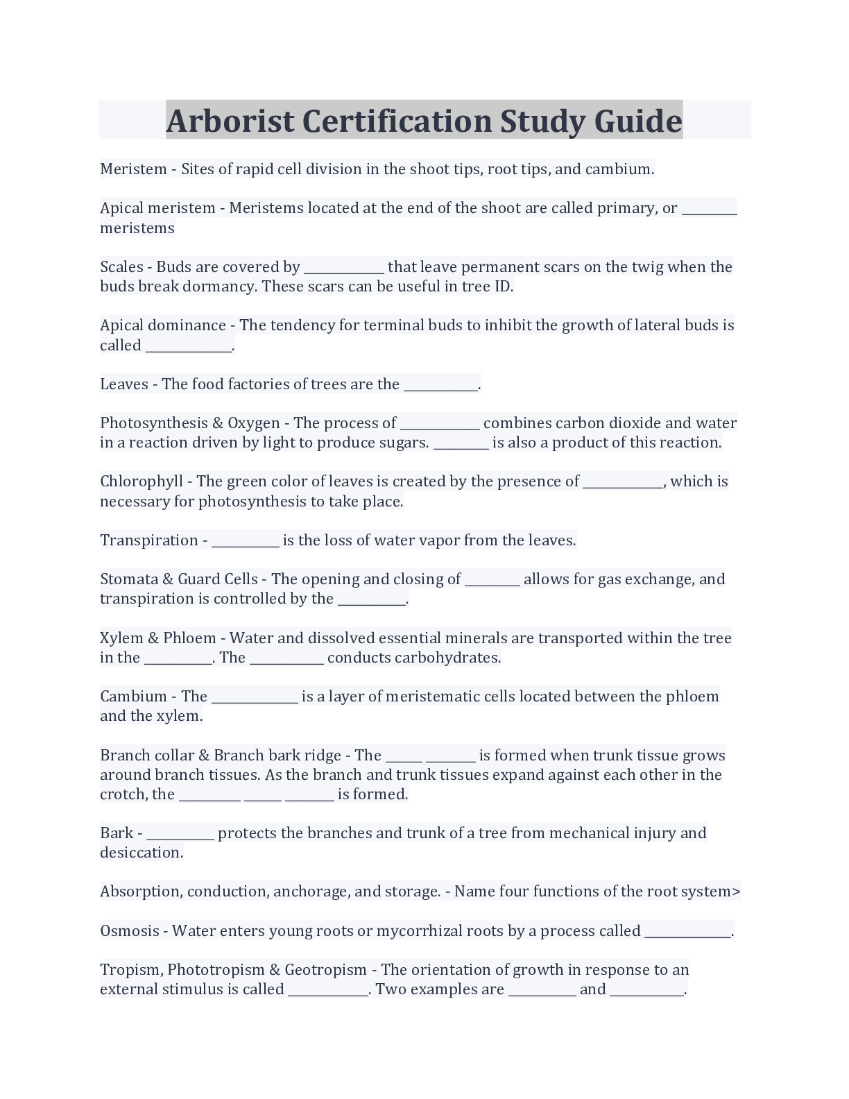 Preview image for Arborist Certification Study Guide Questions And Answers